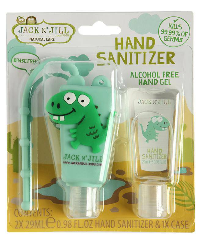 Hand Sanitiser - Dino 2 Pack 29mL, Alcohol Free - Wellbeing Island - AU